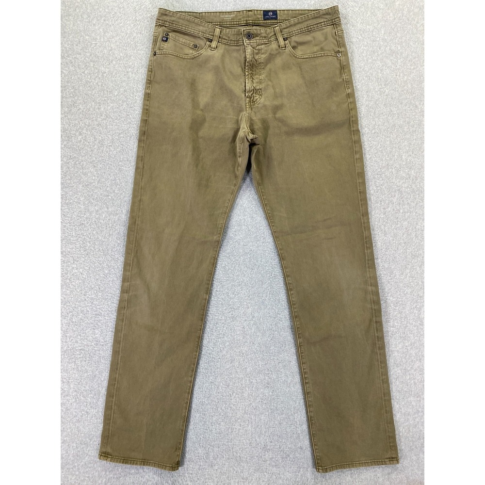 AG Adriano Goldschmied The Graduate Tailored Leg Pants Men's 36x34 Green Chino